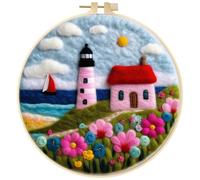 Kit de Feutrage à l'aiguille Château de la princesse, Feutrage de Laine Rose, Aiguille Feutrage Starter Kit, Laine Cardée à Feutrer, Feutrage à l'aiguille Laine Débutant pour Artisanat DIY, #11