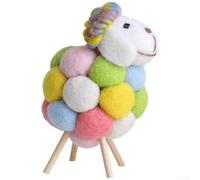 Kit de feutrage à l'aiguille comprenant des décorations faites à la main en laine de mouton avec motif de laine bouclée pour les fêtes de fin d'année (trompette colorée)