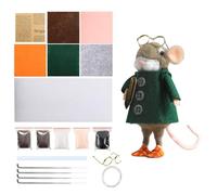 Kit de feutrage à l'aiguille - Mignon kit de souris feutrée à l'aiguille, animaux de feutrage à l'aiguille, animaux en feutre pour adultes, kit de souris feutrées à l'aiguille avec fournitures et
