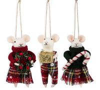 Kit de feutrage à l'aiguille de souris de Noël Trimits avec instructions et feutre de laine - Sapin de Noël, décoration de Noël, décorations de Noël pour la maison, boules de Noël, cadeau fait maison