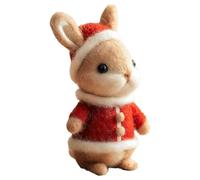 Kit de feutrage en feutre pour lapin de Noël - Père Noël - Fait à la main - Aiguille de feutrage de Noël - Kit d'animaux en mousse - Aiguille de Père Noël - Outil à suspendre - Cadeau débutant