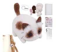 Kit de feutrage - Ensemble de chat fait à la main - Kit complet d'accessoires de bricolage - Guide étape par étape - Projet créatif de laine à faire soi-même pour, adultes, artistes
