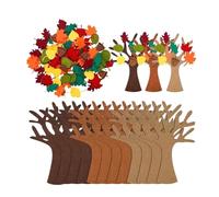 Kit De Feutre D'arbre De Thanksgiving - Ensemble D'artisanat D'automne De 96 Pièces, Décorations De Feuilles D'érable, Projet Artistique De Bricolage Avec Des Matériaux En Feutre Réutilisables Et Un D