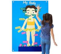 Kit de Feutre pour Tableau sensoriel de 57 x 82 cm avec 30 pièces de Corps, Aide pédagogique Interactive pour la créativité des, thérapie par la Parole