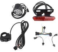 Kit de feux électriques avant et arrière à LED pour vélo de 24 à 48 V avec bouton d'interrupteur à corne