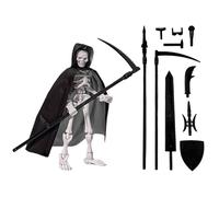 Kit de figurine articulée Bone Warior - Ensemble de montage miniature mobile avec casque de cape et pièces d'arme, affichage de pose personnalisable | Affichage de la salle de diorama sur table