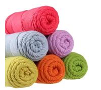 Kit de fil acrylique pour crochet et tricot,Fil épais 8 brins pour pistolet à touffeter, tricot à la main d'écharpes et de bonnets, fil pour la confection de tapis,100g par écheveau,100 m par bobine