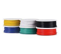 Kit de fil électrique en PVC TUOFENG 20AWG - 6 bobines de 7 mètres de couleurs différentes - Fil toronné de calibre 20 - Kit de fil de raccordement en cuivre étamé pour le bricolage