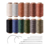 Kit de fil en cuir ciré - 12 couleurs - Rond - 0,55 mm d'épaisseur - 70 m de long - Pour travaux manuels, couture, cuir, fabrication de bijoux, réparation de maison, loisirs créatifs