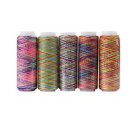 Kit de Fil Multicolore 5 Bobines de Fil de Polyester Yard Fil à Coudre Manuel de Broderie de Machine de Polyester Panaché 110m / 120 Verges