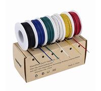 Kit de fil solide TUOFENG 22 AWG, fil solide (6 bobines de 9 mètres de couleur différente) Kit de fil de raccordement pour cavalier de calibre 22