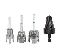 Kit de filetage de tuyau compatible avec perceuse électrique avec fraises internes externes, outil d'alésage et foret étagé pour des modifications précises de tuyau (4 pièces)