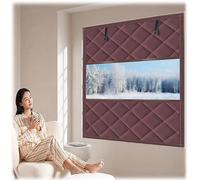 Kit de Film D'isolation Thermique pour Fenêtre Pour L'hive, Rideau Isolant Anti Froid Coupe-vent Compatible Toutes Fenêtres Bloque Les Courants D'Air Coton Épaisse(Brun,70 * 90)