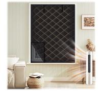 Kit de Film D'isolation Thermique pour Fenêtre pour L'hiver Et L'été, Auto-adhésif Rideaux Isolant Couverture de Fenêtre en Coton Anti Froid pour Salon/Chambre(Noir,80 * 150)