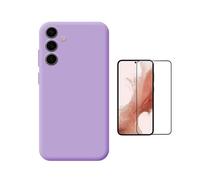 Kit De Film En Verre Trempé À Coque Complète 5d + Coque En Silicone Liquide Phonecare Pour Samsung Galaxy S25 Fe 5g - Violet