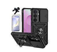 Kit De Film En Verre Trempé À Coque Complète 5D + Couvercle Coulissant De Défenseur Militaire Magnétique + Support De Voiture Magnétique Renforcé PHONECARE Pour Samsung Galaxy S26 + Plus - Noir