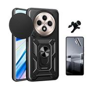Kit De Film Hydrogel Avant À Coque Complète + Coque De Fenêtre Coulissante De Défenseur Militaire Magnétique + Support Magnétique L De Voiture Pour Conduite Sûre Phonecare Pour Oppo Reno12 FS 4G - Noi