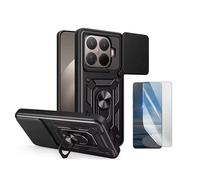 Kit De Film Hydrogel Avant À Coque Complète + Coque De Fenêtre Coulissante De Défenseur Militaire Magnétique PHONECARE Pour Xiaomi 15T Pro 5G - Noir