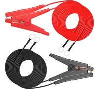 Kit de fils de clôture électrique avec pinces crocodiles | Câble de clôture solaire robuste 12 AWG pour contrôle du bétail | Câbles de mise à la terre rouges et noirs pour jardin de ferme extérieur (2