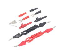 Kit de Fils de Test de Fiche Banane d'isolation en Silicone Pince 2000 V 20 A 18 AWG Calibre de Fil Prise 4 Mm Câble Flexible 80 Cm pour Oscilloscopes Multimètres