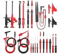 Kit de fils de test multimètre, Câble de Test avec pinces crocodiles, sondes de perçage de fil, clips de crochet, pince de test pour multimètre électrique numérique,Testeur Circuit Tension -25pcs