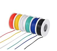 Kit de fils électriques en PVC TUOFENG 22AWG - 6 bobines de 9 mètres de couleurs différentes - Fil toronné de calibre 22 - Kit de fils de raccordement en cuivre étamé pour bricolage