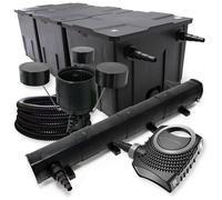 Kit de Filtration avec Bio Filtre 90000l, UVC Stérilisateur 72W, 80W Pompe, 25m Tuyau, Skimmer - SunSun