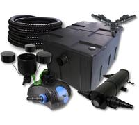 Kit de filtration bassin 60000l 24W Stérilisateur 100W Pompe 25m Tuyau Skimmer