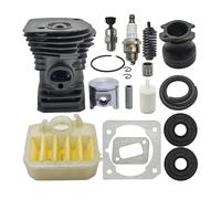 Kit de Filtre à air à Piston et Cylindre de 42 mm for tronçonneuse 340, 345, 350, 503870276, 537024002W, Joint d'huile, Tuyau et Ressort