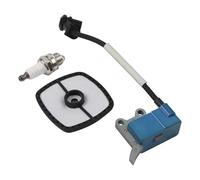 Kit de filtre à air pour débroussailleuse 8 x 8 x 1,5 cm | Kit de remplacement complet avec bobine d'allumage, étincelle et filtre à air pour une installation simple sans outils