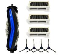 Kit de filtre à brosse latérale principale pour mini robot aspirateur, compatible avec ECOVACS pour la série Deebot, comprend 1 brosse à rouleau, 4 brosses de bord, 3 filtres