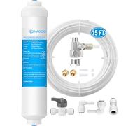 Kit de filtre à eau en ligne pour machine à glaçons et réfrigérateur, comprend une valve d'alimentation d'eau, une conduite d'eau de 6,35 mm et des raccords à connexion rapide, idéal pour machine à