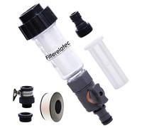 Kit de filtre à eau pour tuyau d'arrosage avec 1 insert filtrant, valve de régulation et 2 adaptateurs rapides comme filtre de remplissage pour nettoyeur haute pression, camping-car, caravane, bateau,