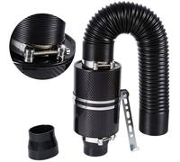 Kit de filtre d'admission d'air universel, filtre à air froid en fibre de carbone 3 pouces avec cartouche filtrante et adaptateur