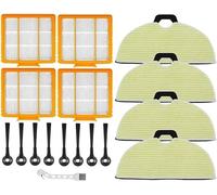 Kit de filtre de rechange pour aspirateur robot Shark RV2610WA RV2620WA RV2410WD AV2610WA AI Ultra 2 en 1, 4 serpillères, 4 filtres, 8 brosses latérales