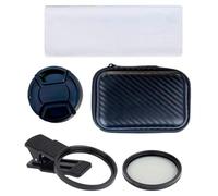 Kit de filtre d'objectif ND2-400 réglable à clipser, 52 mm, comprend un filtre à densité neutre, un clip pour téléphone, un étui de rangement, un chiffon de nettoyage, un cache d'objectif pour iPhone