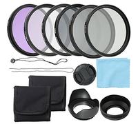Kit de filtre ND 52 mm 58 mm avec UV, CPL, FLD, pare-soleil, capuchon et chiffon de nettoyage pour photographie créative