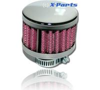Kit de filtre sport ouvert Ø 50mm chrome carter rond-cylindrique reniflard