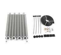 Kit de filtres à air à charbon Kit De Refroidisseur D'huile De Transmission Universel En Aluminium, 2, 4, 6, 8, 10, 16 Rangées, Avec Tuyau Filtre Habitacle(8 Row Silver)