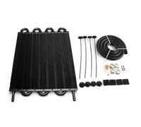 Kit de filtres à air à charbon Kit De Refroidisseur D'huile De Transmission Universel En Aluminium, 2, 4, 6, 8, 10, 16 Rangées, Avec Tuyau Filtre Habitacle(8 Row Black)