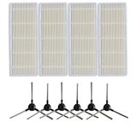 Kit de filtres à brosse latérale pour Blaupunkt/pour Bluebot pour XPOWER+, kit de rechange pour aspirateur robot avec 6 brosses latérales + 4 filtres