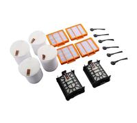Kit de filtres de rechange pour aspirateur robot Shark AI Ultra 2 en 1 RV2600WSEU RV2500SEU avec 2 filtres de base, 2 filtres en mousse, 4 filtres supplémentaires, brosses latérales