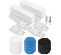 Kit de filtres de rechange pour filtres d'aquarium Fluval FX2/FX4/FX5/FX6 | 28 pièces dont 4 sacs de support, 6 tampons en mousse de carbone, 4 tampons en mousse biologique, 6 blocs de mousse