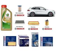 Kit De Filtres D'Entretien Bosch + Huile Pour Porsche Cayenne ( 92A ) 3.0 Diesel