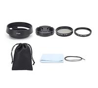 Kit de filtres d'objectif UV CPL 6 en 1 pour Appareil Photo, avec Pare-Soleil métallique, filtres UV et CPL, Bouchon d'objectif, Chiffon Anti-poussière et Sac de Rangement pour obj (Hum)