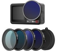 Kit De Filtres Nd Pour Dji Osmo Action 5 Pro/Action 4, Lot De 5 Filtres Polarisants À Densité Neutre Cpl Fs Nd8 Nd16 Nd32 À Clipser Et Protection D'Objectif En Silicone - 5411[Z988]