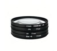 Kit de filtres pour photographie créative avec effet étoile 8 (77 mm) | L'ensemble de 7 pièces comprend CPL, UV, Star 8 et 4 filtres gros plan pour un contrôle créatif polyvalent