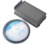 Kit de Filtres ZR005901 Compatible avec Rowenta Compact Power Cyclonic | Kit 2 pièces comprenant 1 filtre rond et 1 filtre rectangulaire, compatible avec certains modèles Rowenta, Moulinex et Tefal