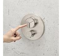 Herzbach Design iX thermostat 17.803055.1.09 acier inoxydable brossé, encastré, d= 150 mm, pour 3 consommateurs