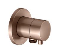 KEUCO IXMO robinet d'arrêt encastré pour 1 consommateur avec raccord de flexible avec poignée Comfort, rosace ronde, 59541291101, Couleur: rouge or brossÃ©